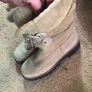 Coldwater Creek Beige Lace Up Boots